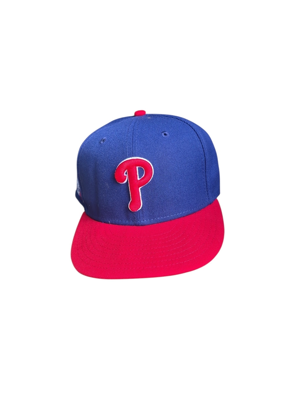 Philadelphia 'P' Two-Tone Baseball Cap in Blue and Red